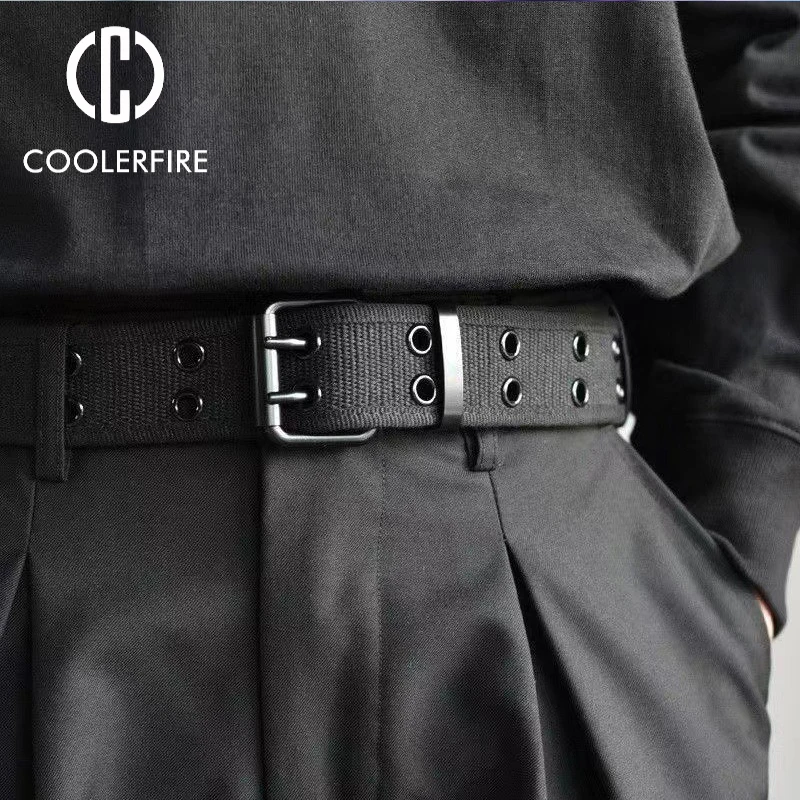 4CM Men\'s Fabric Canvas Belt Tactical Belt for Men Military Tactical Working Black Belt Tactical Strap Belts for Jeans Waistband