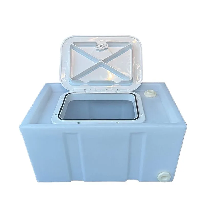 Special transportation square box for live fish with handle Outdoor fishing cart Anti-spill sealed live fish box