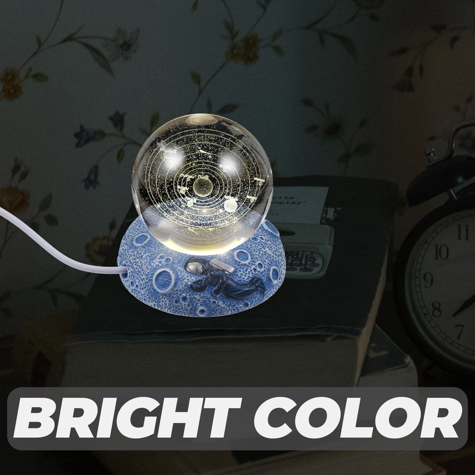 

Crystal Ball Night Light Small Lighted Base Spheres Holder Round Magnificent Effect Display Stand White Stands
