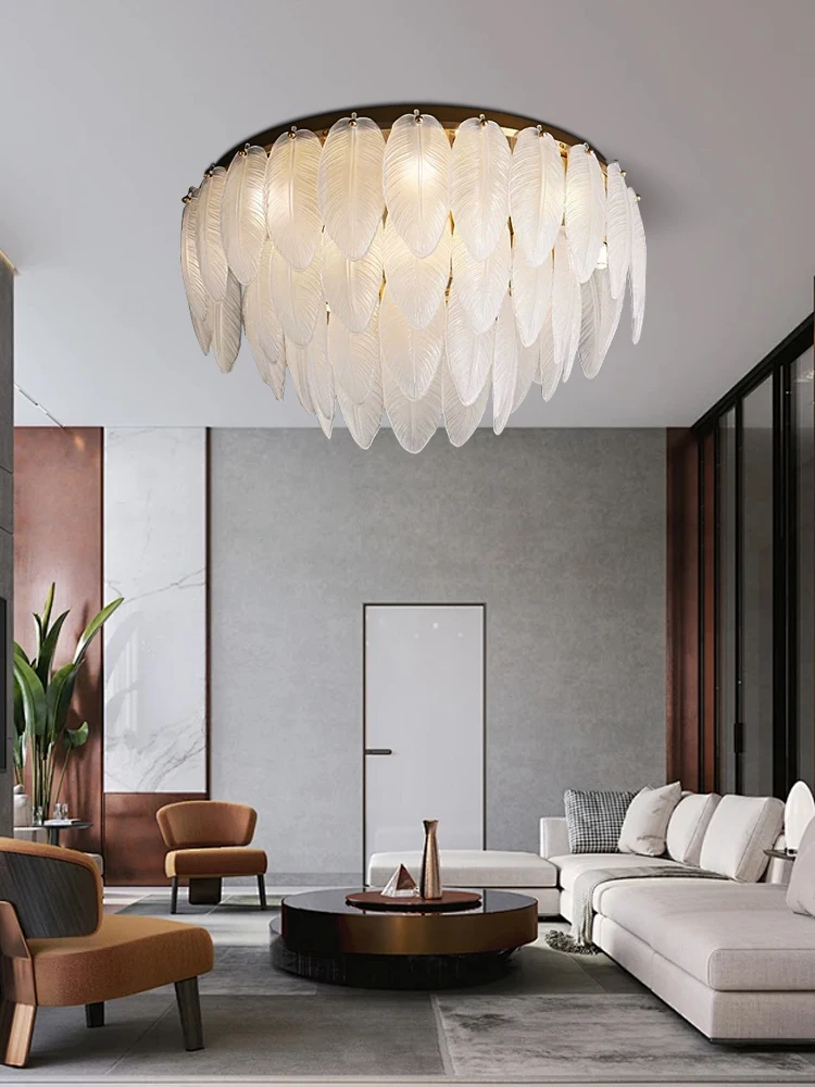 

French Style White Glass Ceiling Lamp Led 2025 Chandelier Ceiling Lights Luxury Living Room Bedroom Light Fixture Lamparas Techo