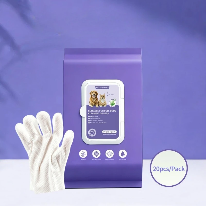 Wipes for Dogs  Cats, Glove Design, Fresh  Between Baths, Head-to-Tail Grooming, Plant-Based Formula, No-Rinse Everyday Cleanups