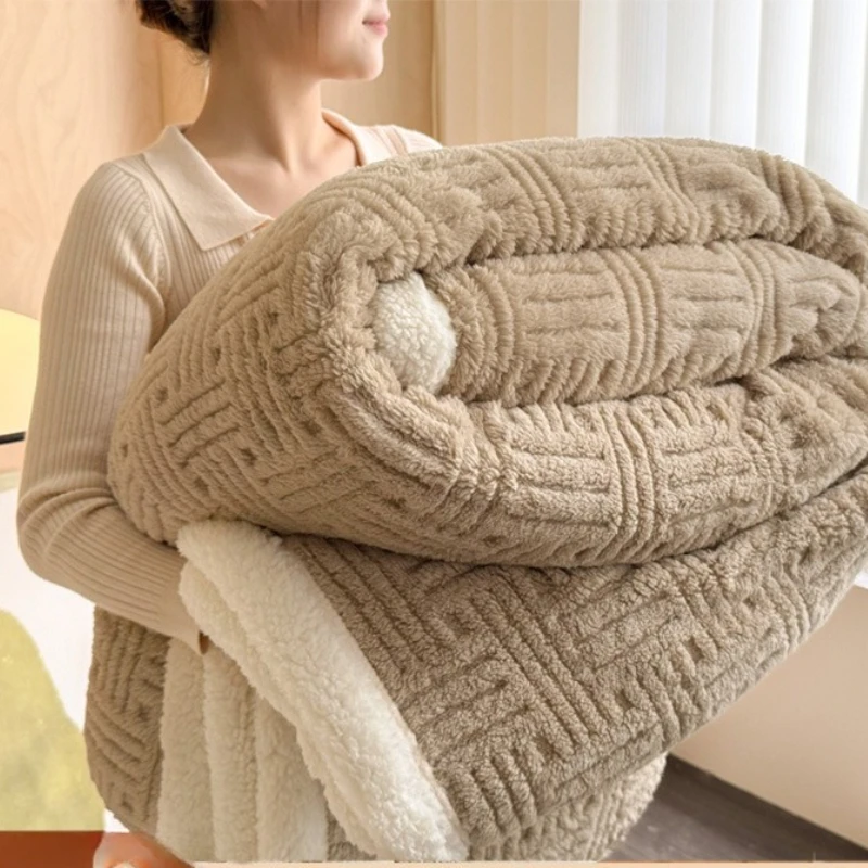 fashionable-and-simple-winter-thickened-blanket-office-shawl-blanket-single-double-sided-warm-sofa-blanket-nap-blanket