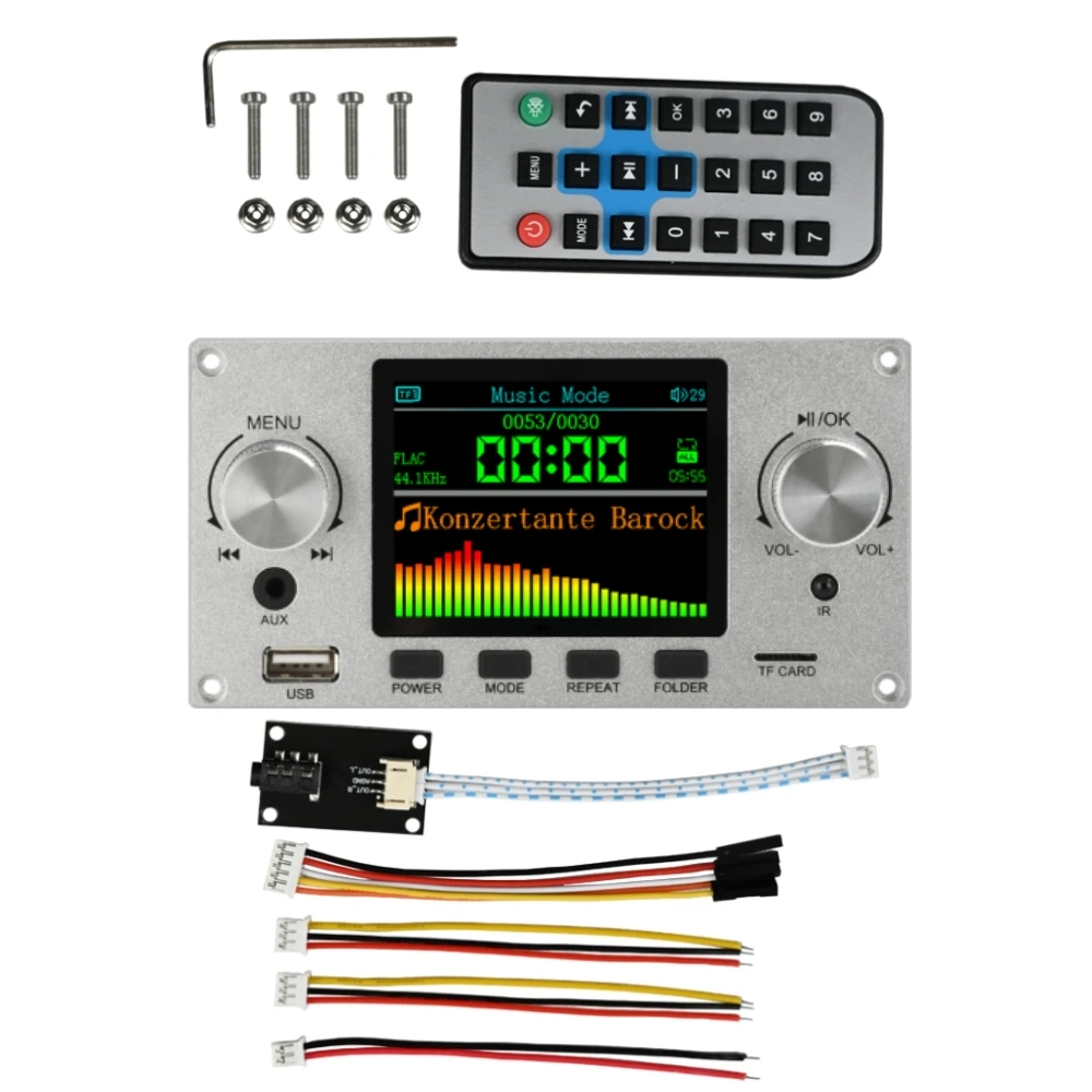 2.8 بوصة TFT اللون LCD ضياع MP3 فك مجلس بلوتوث 5.3 ستيريو الصوت FLAC WAV APE فك USB TF لمكبر صوت السيارة