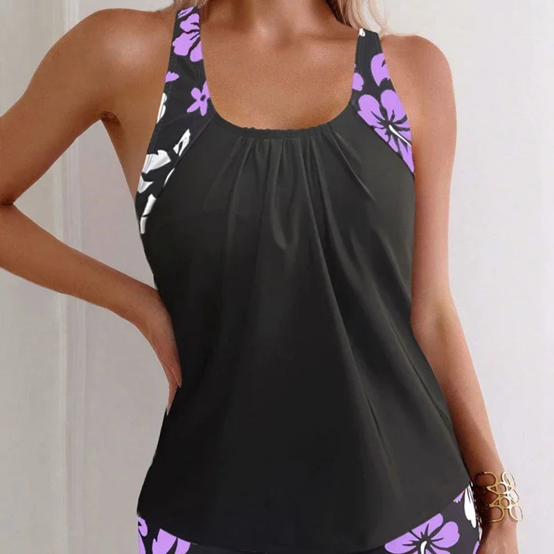 

Women Two Piece Swimsuit Summer Printed Swimwear Sexy Floral Print Bathing Suit Female Quick Drying Split Beachwear
