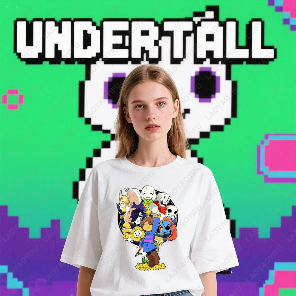 

Undertale топы для ролевых игр, футболка Frisk and His Companion, футболка с принтом, топы унисекс, высококачественный хлопок с короткими рукавами