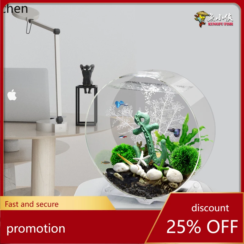 

ZMLdesktop fish tank filter oxygen generator all-in-one machine living room home ecological lazy landscaping decorative box
