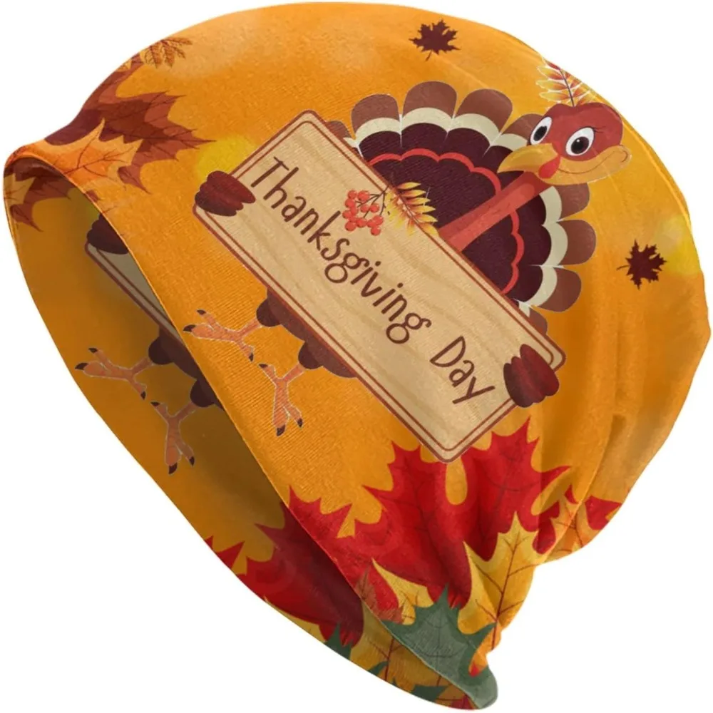

Thanksgiving Funny Turkey Beanie Chemo Hat Cancer Headwear Knitted Hats Baggy Slouchy Scarf Cap For Adults Women Men