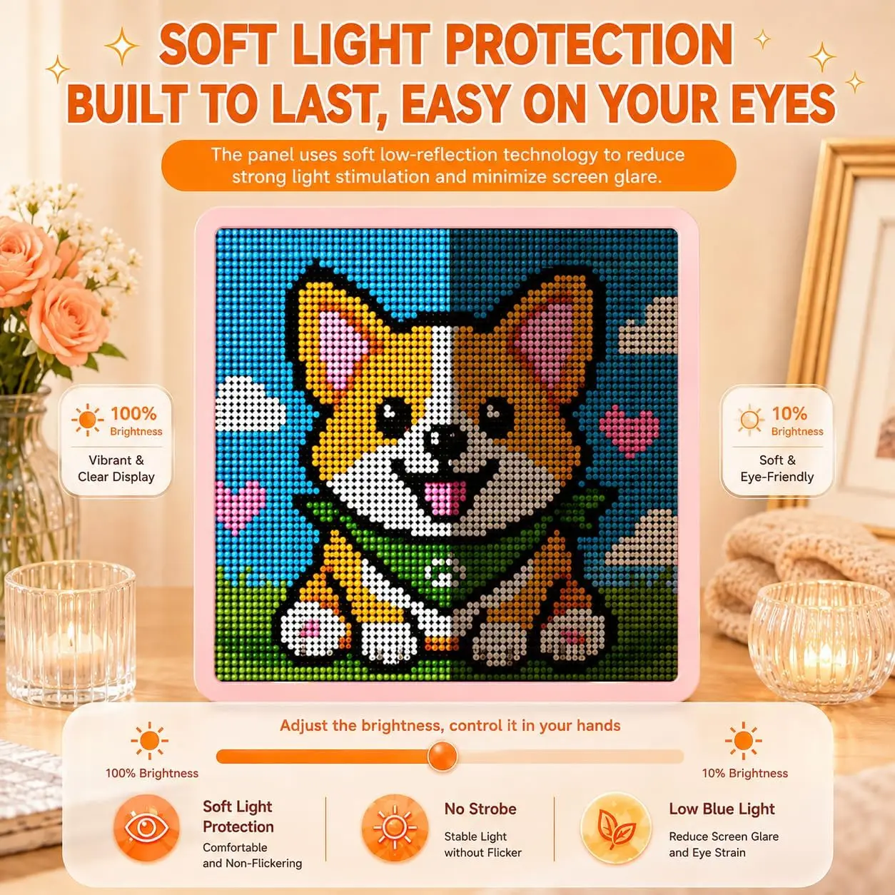LED Smart Pixel Fuse Bead Pegboard, App Guided Pattern Light Board for Arts and Crafts, DIY Pixel Toys Birthday Gift Set