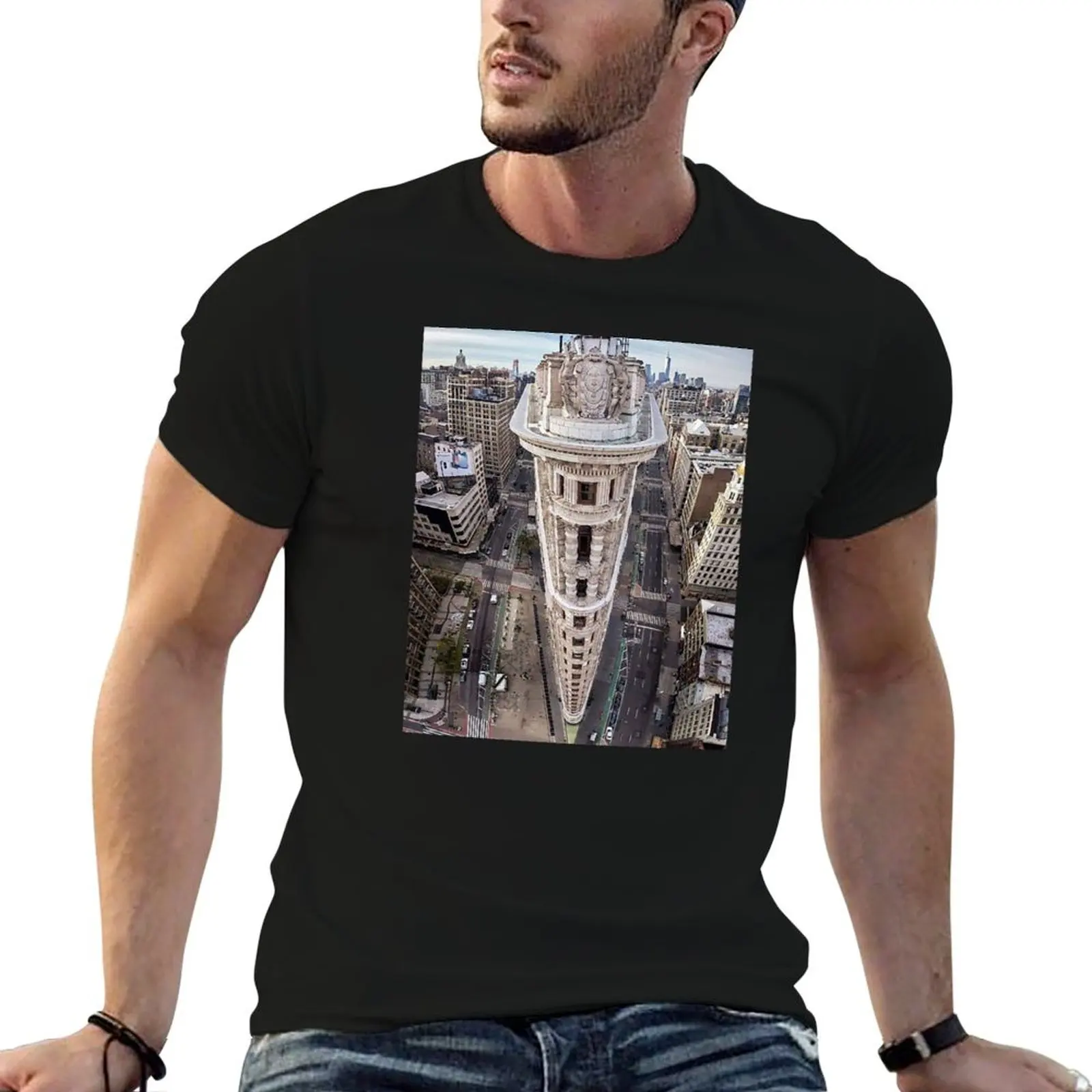 Flatiron Building Nueva York, vistas únicas NYC, Top del edificio Flatiron, arquitectura vintage, edificios clásicos, camiseta larga S