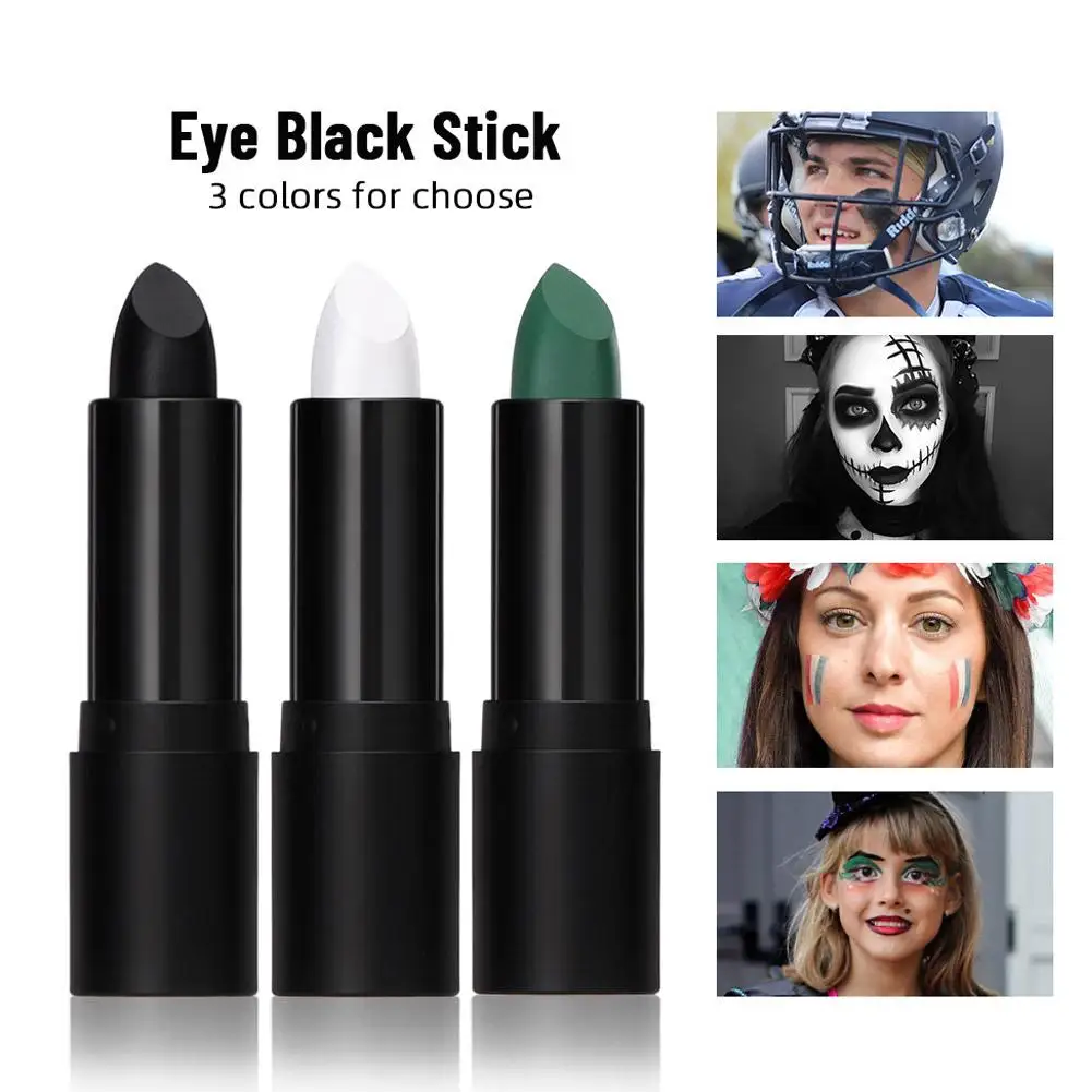 Bâton de peinture pour le visage et le corps aux yeux noirs, stylo de maquillage crème, sûr, léger, costume d\'Halloween, fête sportive, étanche, non