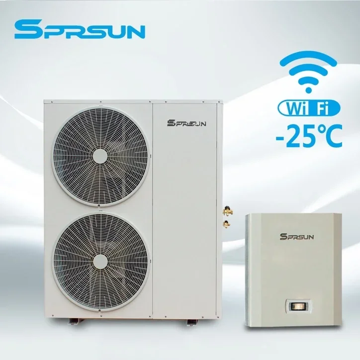 16.5KW Sprsun EVI DC Inverter Air Source Heat Pump Air to Water Heater Pump with Wifi High COP R410A Split