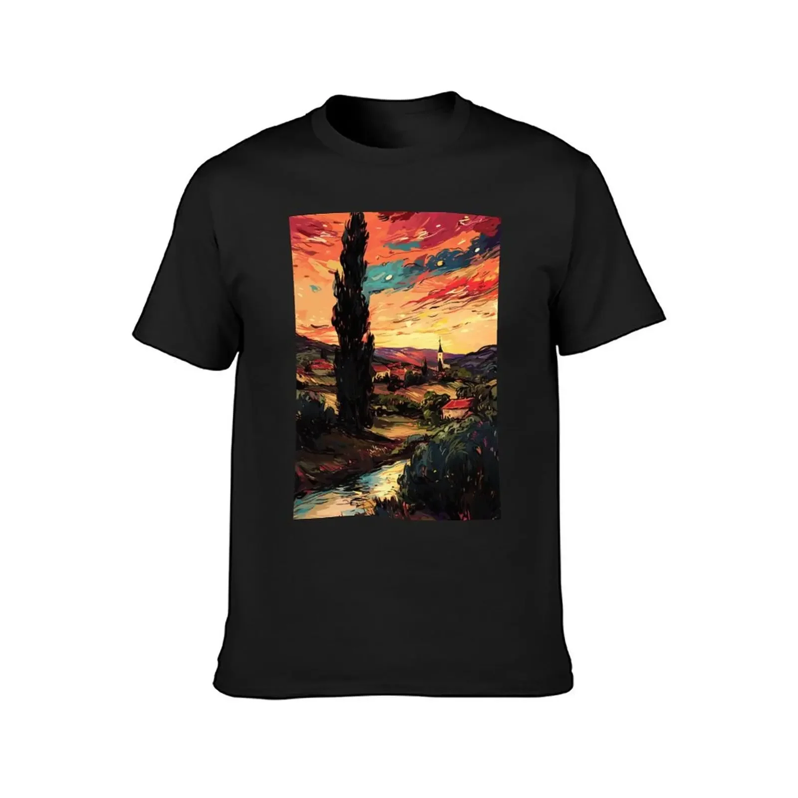 Tuscan Village at Sunset T-Shirt essential t shirt Blouse boys whites Men's t-shirt