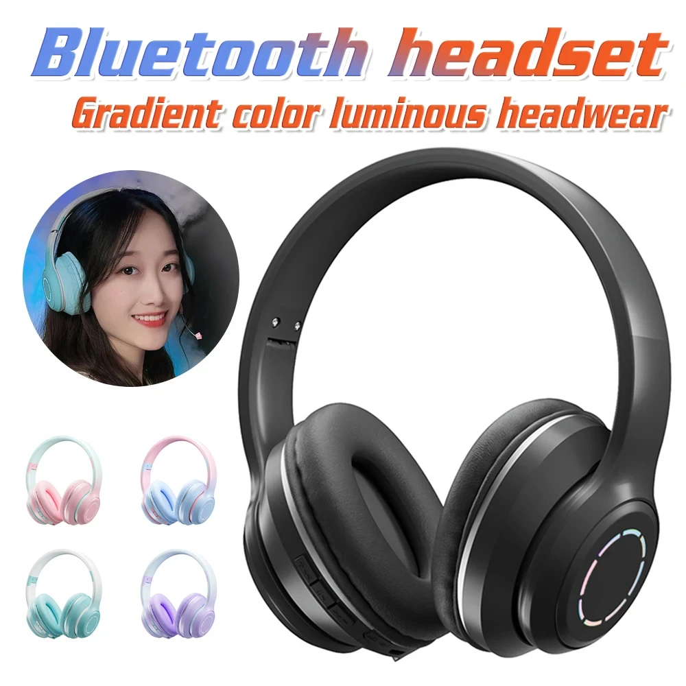 

Foldable Wireless Bluetooth Headphones Cute Cat Ear Big Headsets Game Helmet Stereo Music Earphones Gifts For Children Girls