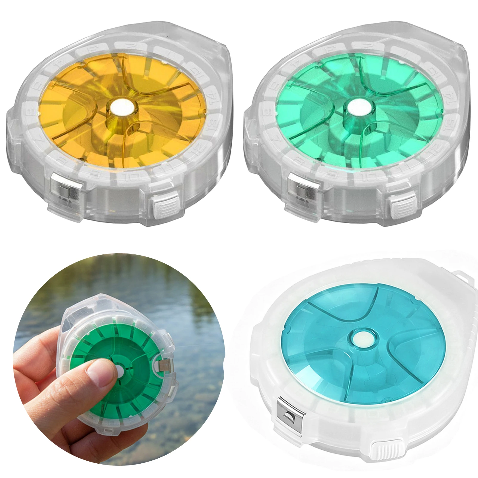Fishing Line Storage Box with Cutter Anti-Reverse Reel for Carbon Line Plastic Multifunctional Organizer