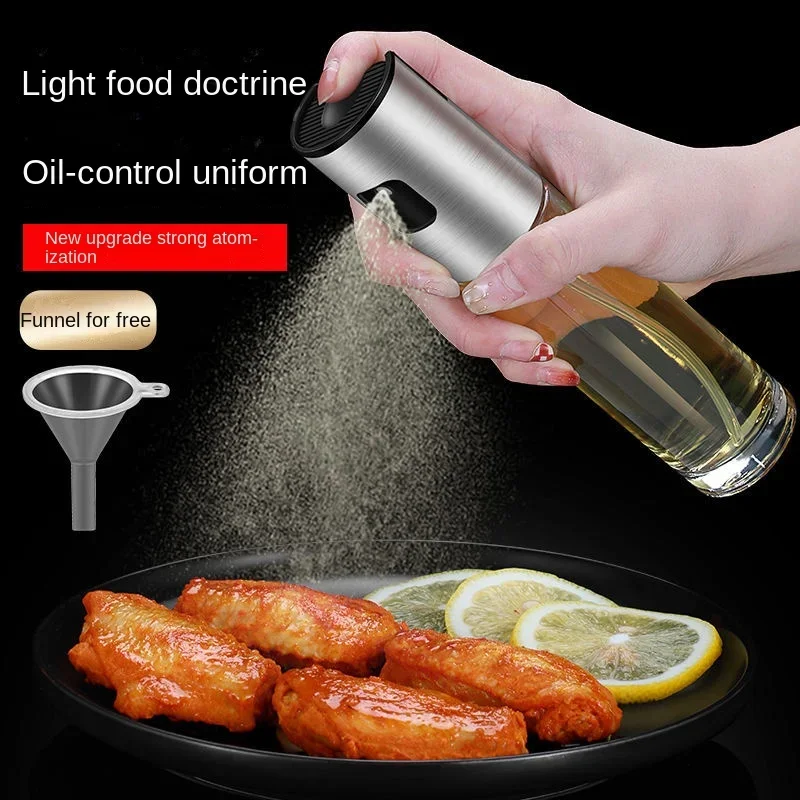 Olla pulverizadora de aceite, pulverizador de aceite para cocinar, botella pulverizadora, barbacoa, freidora de aire multifunció
