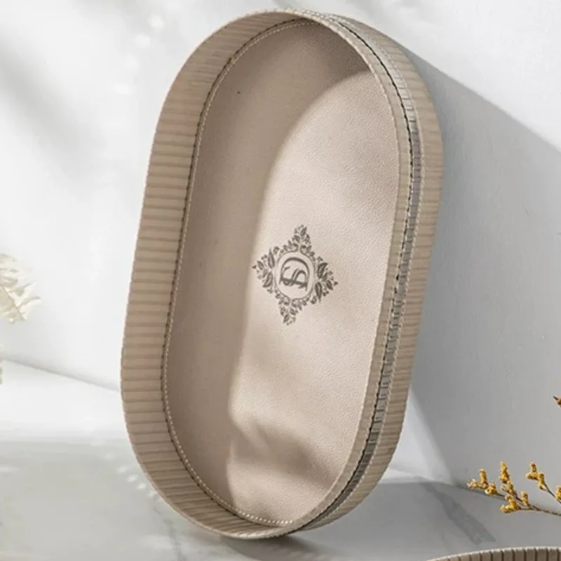 Luxury Stainless Steel Tray Pretty Unique Candy Modern Tray Oval Aesthetic Decoration Storage Trays Elegant Creative Chic Decor