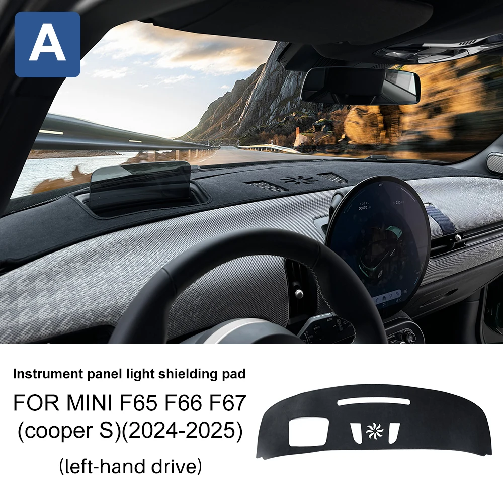

Dashboard Mat For BMW Mini Cooper S F65 F66 F67 2024 2025 Anti-UV Cover Center Console Premium Flannel Protector Pad Sunshade