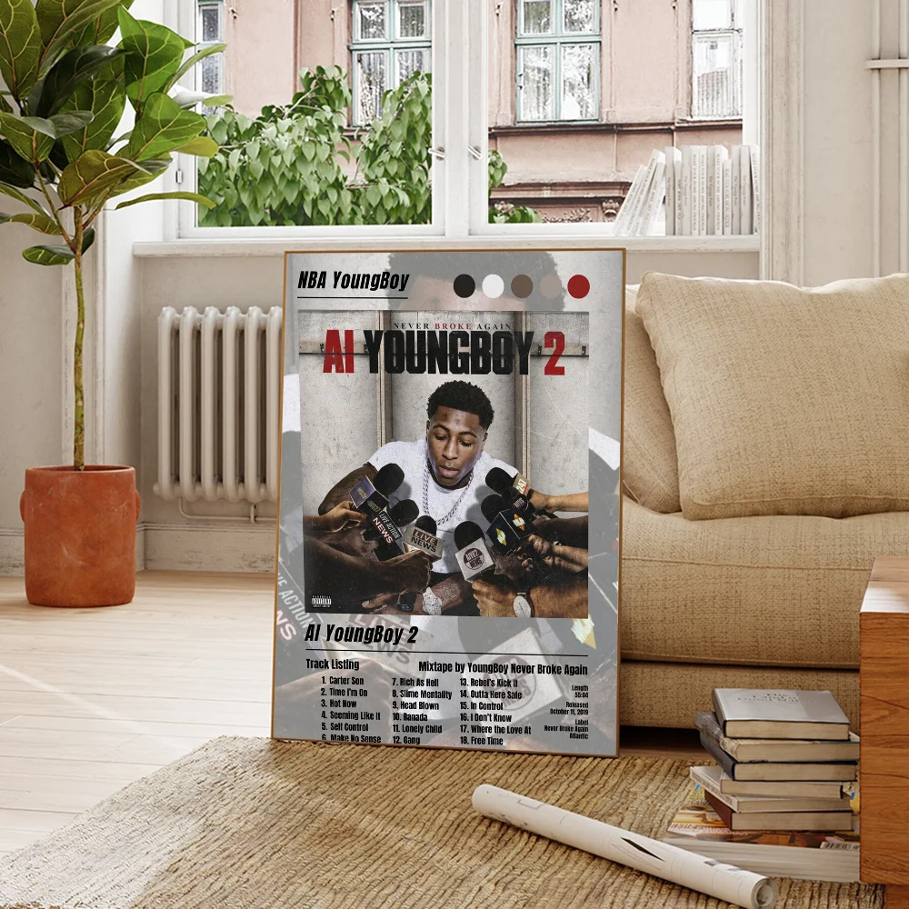 YoungBoy Never Broke Again Album musicale Poster Poster artistico autoadesivo Stampe su carta bianca Poster Opere d'arte Arte estetica da parete