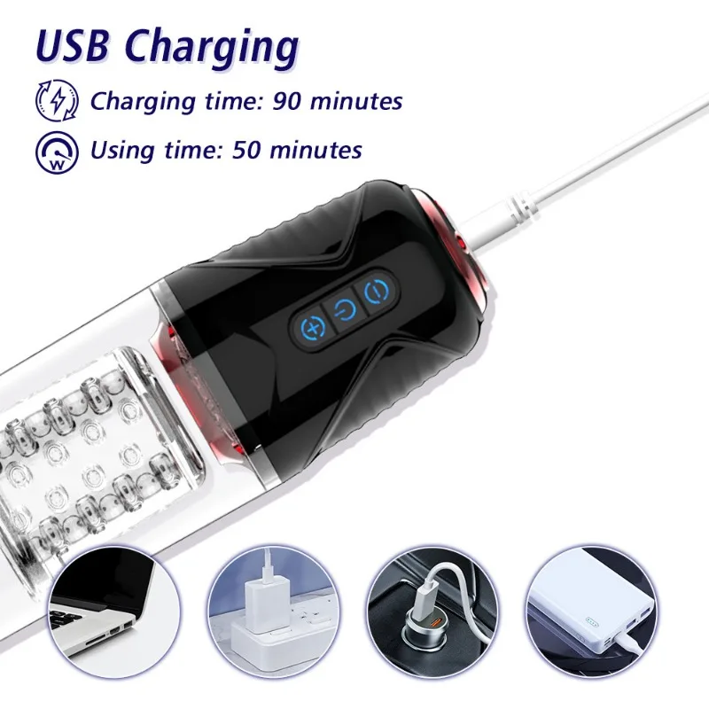 ذكر معدات الاستمتاع واللعب الجنسي للرجال تلسكوبي الدورية الحلق العميق الجنس عن طريق الفم الاهتزاز جيب كس الضارب اللسان آلة الجنس #5