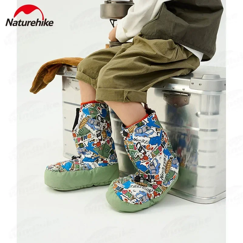 Naturehike-cubierta para zapatos de plumas de ganso, cálida, ultraligera, gruesa, 750Fp, antideslizante, para exteriores, senderismo, Camping, t-5 ℃   ~ 5 ℃