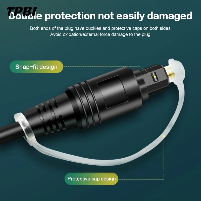 2Pcs Digital Optical Audio Cable Toslink SPDIF Fiber Cable For TV DVD Projector Amplifier Home Theater Sound System 1/2/3/ 5/10m