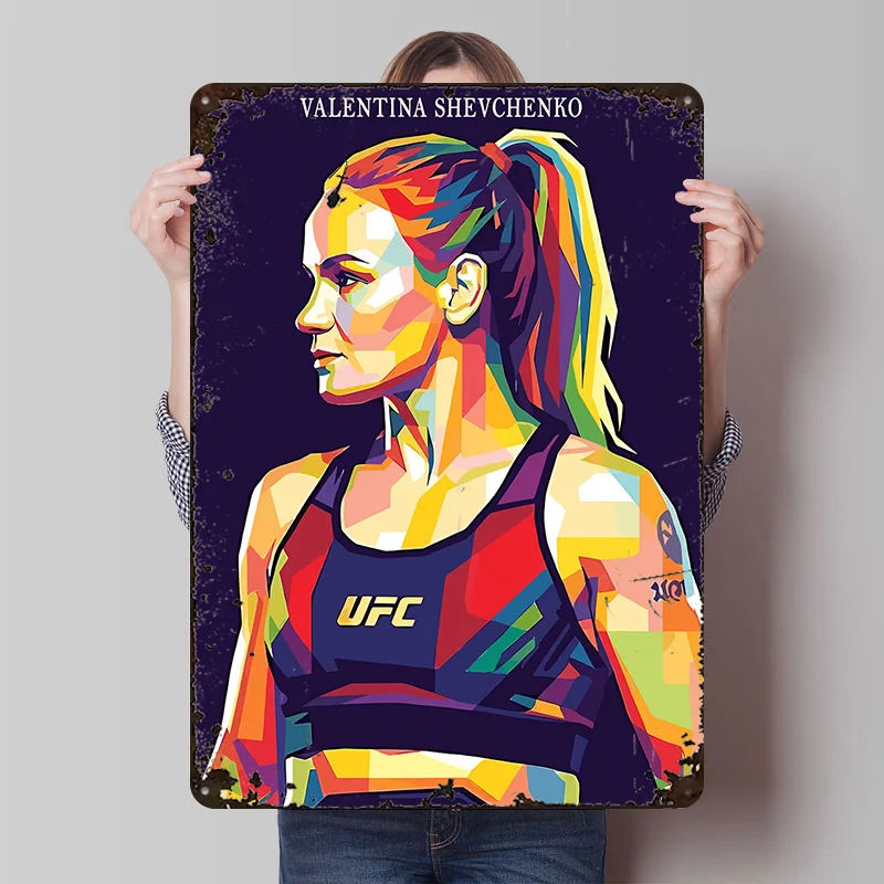 Valentina Shevchenko поп-арт портрет жесть плакат индивидуальный настенный художественный винтажный металлический знак ретро жестяная табличка для офисного декора