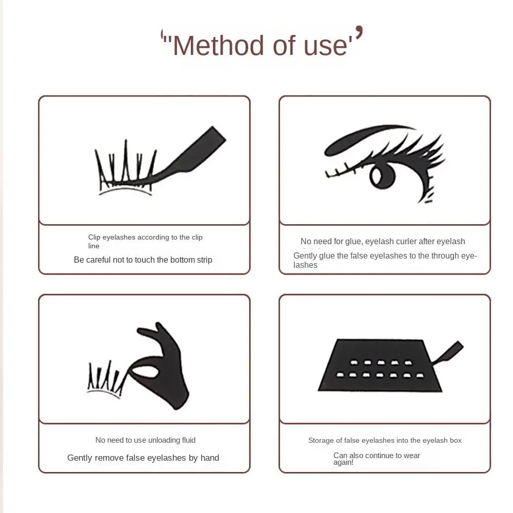 With Jelly Glue Strips Manga Lashes Anime Cosplay Multiple Styles 3D False Eyelashes Handmade DIY Segmented False Eyelashes