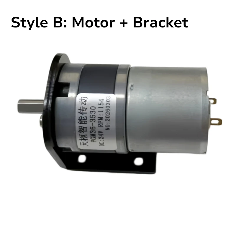 36mm Planetary Gearbox High Torque DC Geared Micro Motor Speed Adjustable 36-3530 DC12V 24V Metal Gear 8RPM~1621RPM