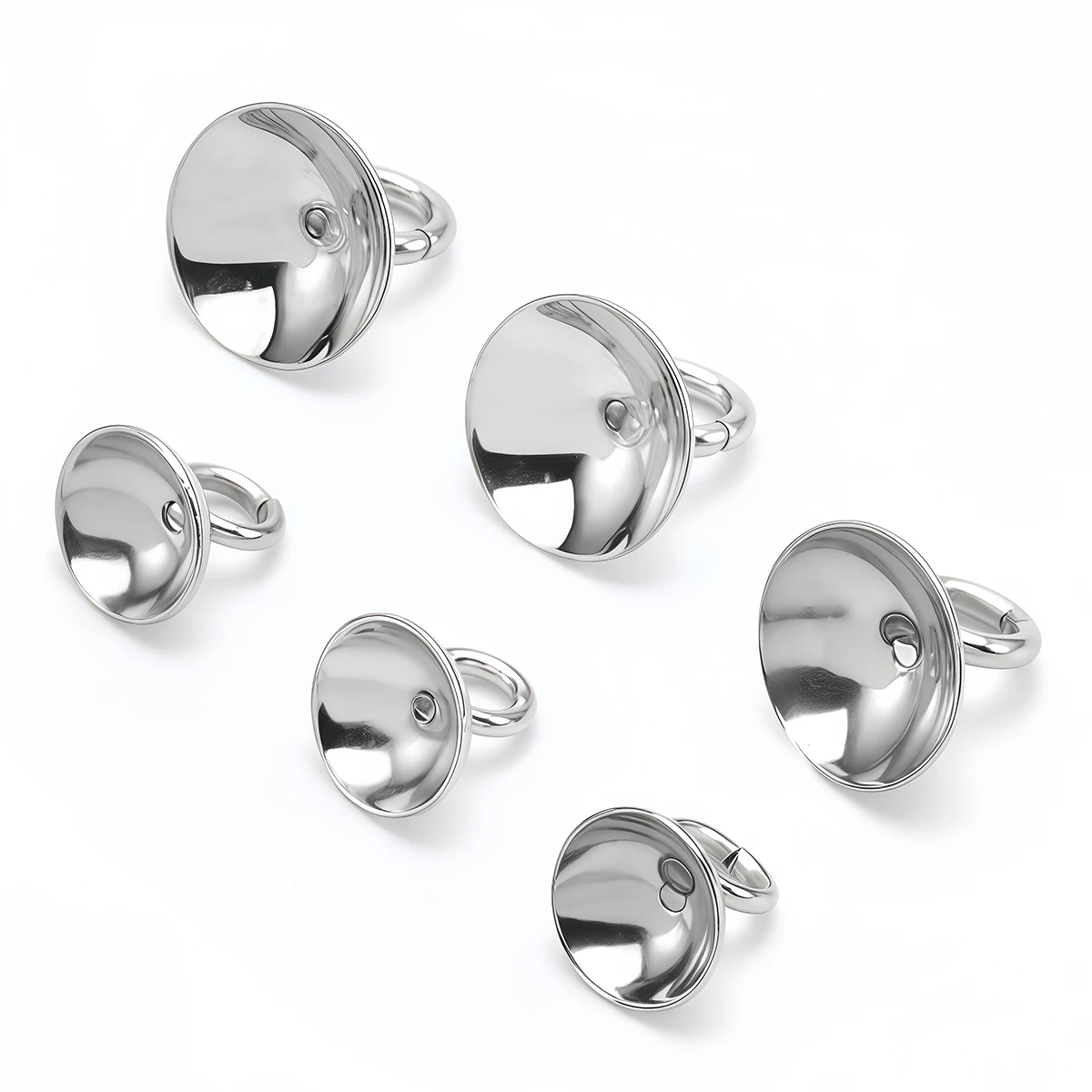 20 Stück Edelstahl-Anhängerhalter, Perlen-Endkappen, Verschlüsse, Charms, Verbindungsstücke 4/6/8/10mm für Perlenkappen, DIY-Schmuckherstellungszubehör – Detail 3