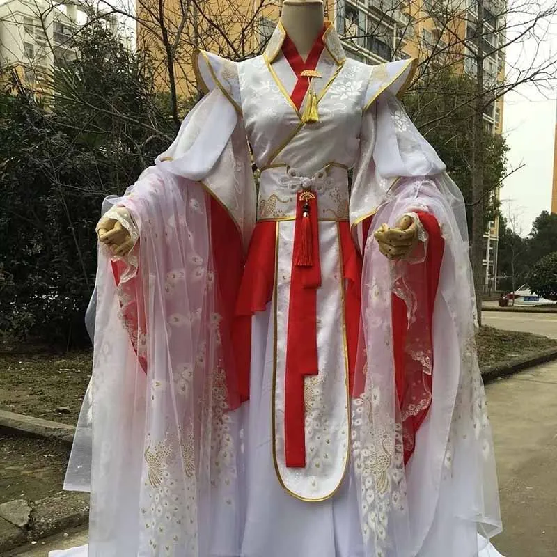 Customize Halloween Carnival King Cosplay Costume For Women Oversized Chinese Vintage Hanfu Red Sets For Women Large Size 6XL