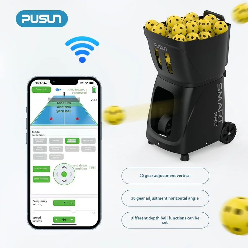 PUSUN 2024 New PP-Smart Pro Pickleball Automatic Ball Serving Machine Sports Equipment Smart Serve Single Trainer