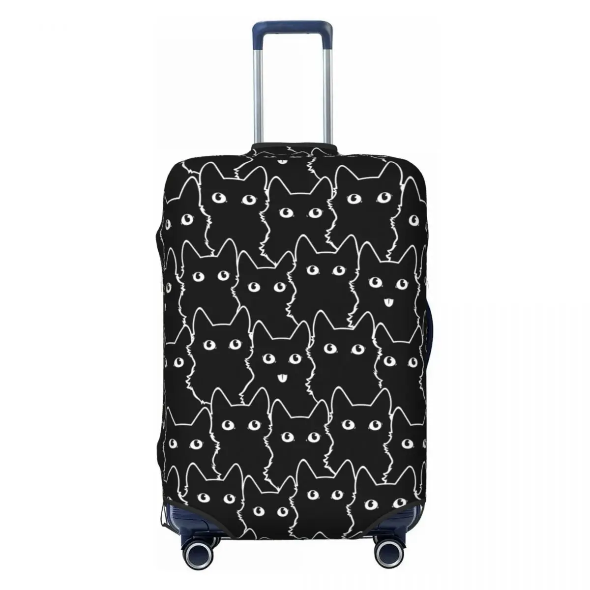 Custom Black Cat Travel Luggage Cover Dust Proof Suitcase Cover Protector Fit 18-32 Inch