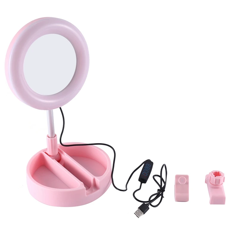 Fill Light For Mobile Professional Ring Lamp Ring For Phone Webcast Bracket With Vanity Mirror Phone Holder