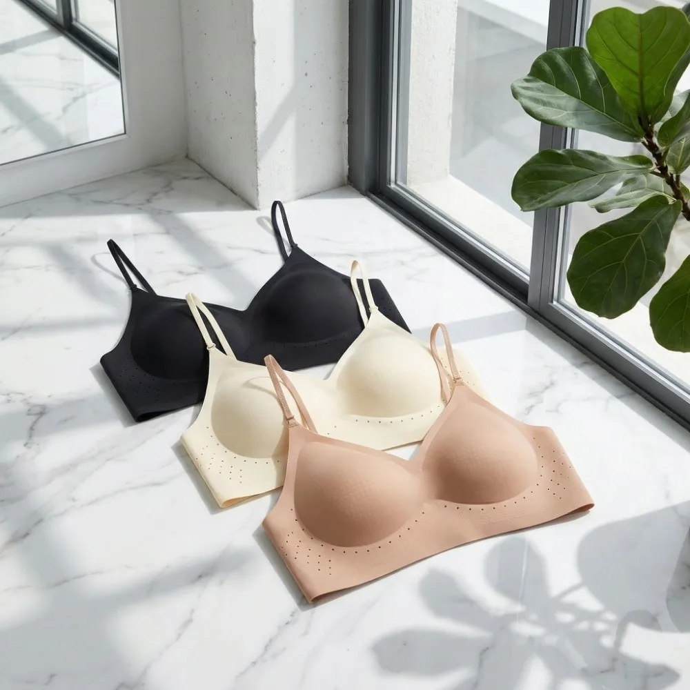 Anti-sagging Deep V Invisible Push Up Bra Wireless Shockproof Backless Halter Bra Breathable Support Seamless Multiway Bra Girls