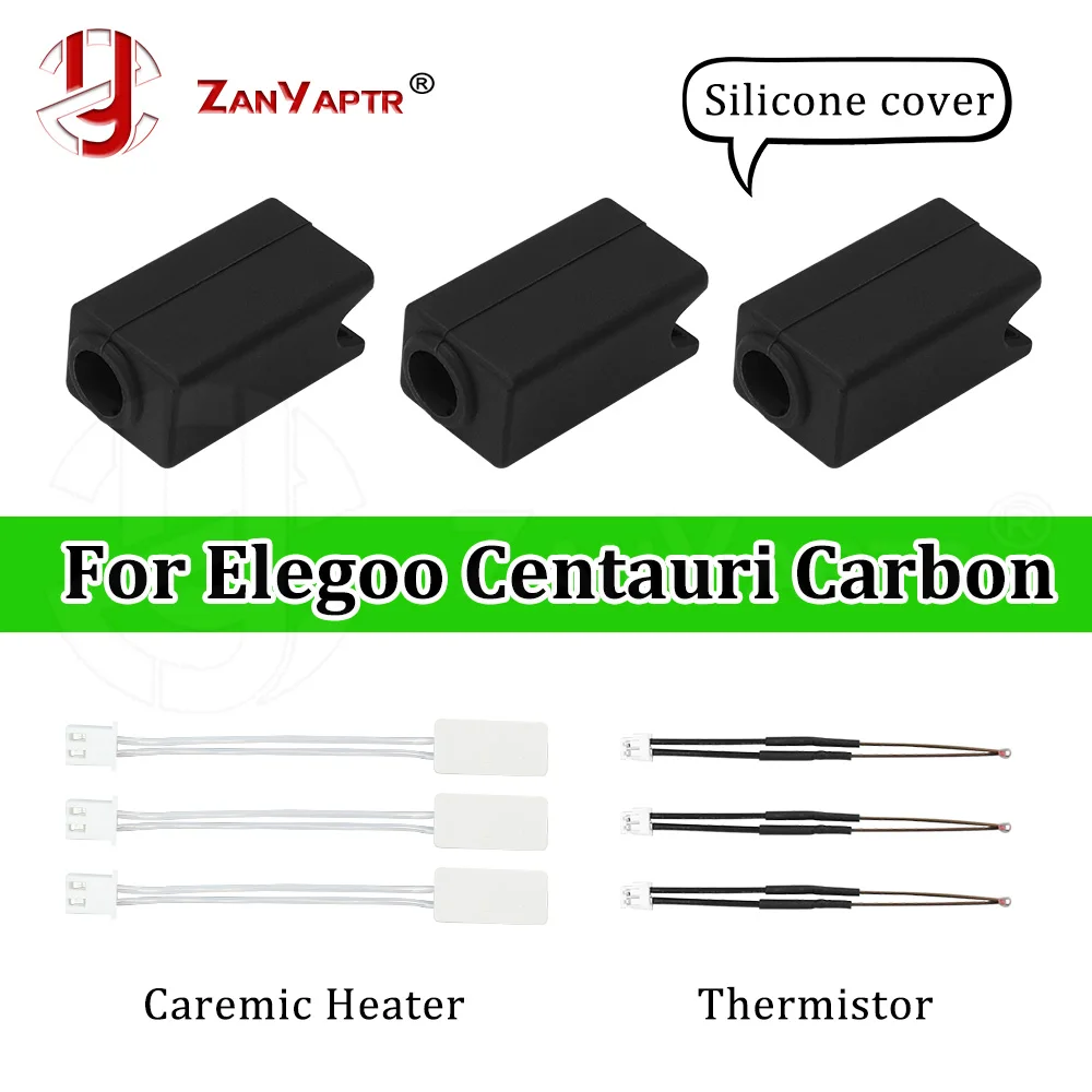

For Elegoo Centauri Carbon Hotend Full Set Thermistor Heater Plate Silicone Sleeve Silicone Brush 3D Printer Replacement Parts