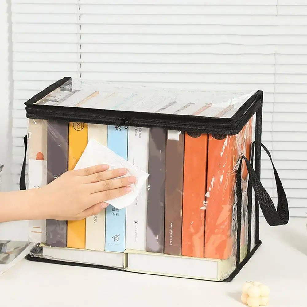 Hot Large Capacity Portable Book Storage Box Student Classroom Sorting Storage Bag Transparent  Waterproof Workbook Storage Box