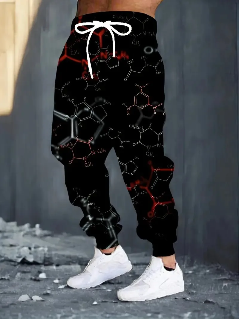 

New men's trousers for Spring and Autumn 2025 Casual roller skating pattern printed comfortable and soft street trousers