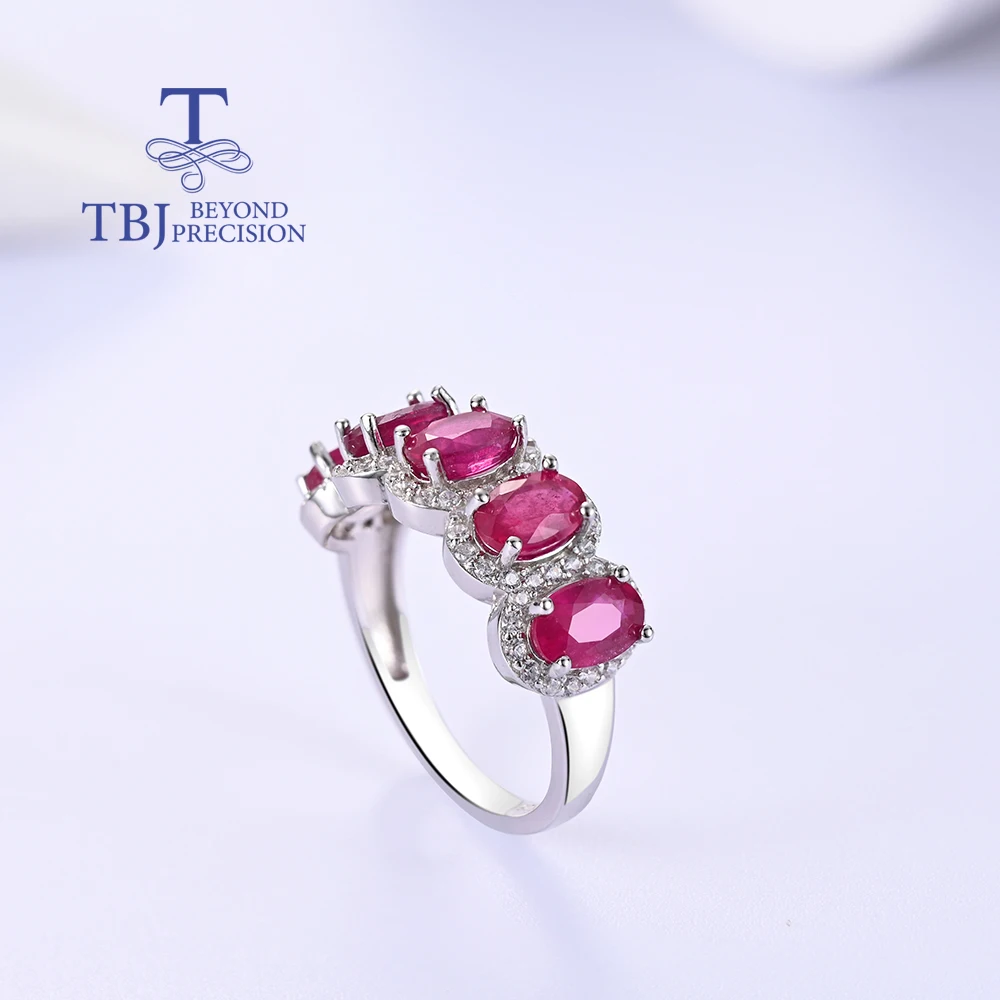 خاتم ياقوت فضي للنساء ، جولي ثمين ، مملوء طبيعيًا ، أحجار كريمة حقيقية نادرة ، هدية ذكرى سنوية وخطبة #2