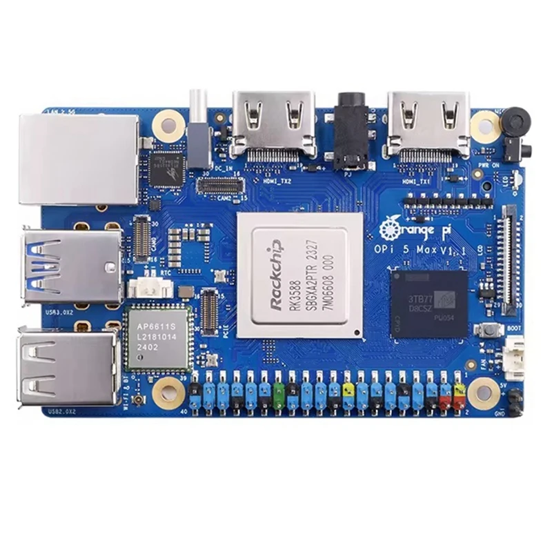 HOT SALE For Orange Pi 5 Max 16GB RAM LPDDR5 Development Board RK3588 2.5G LAN Wi-Fi 6E + BT 5.3 BLE 8K Decoding Single Board