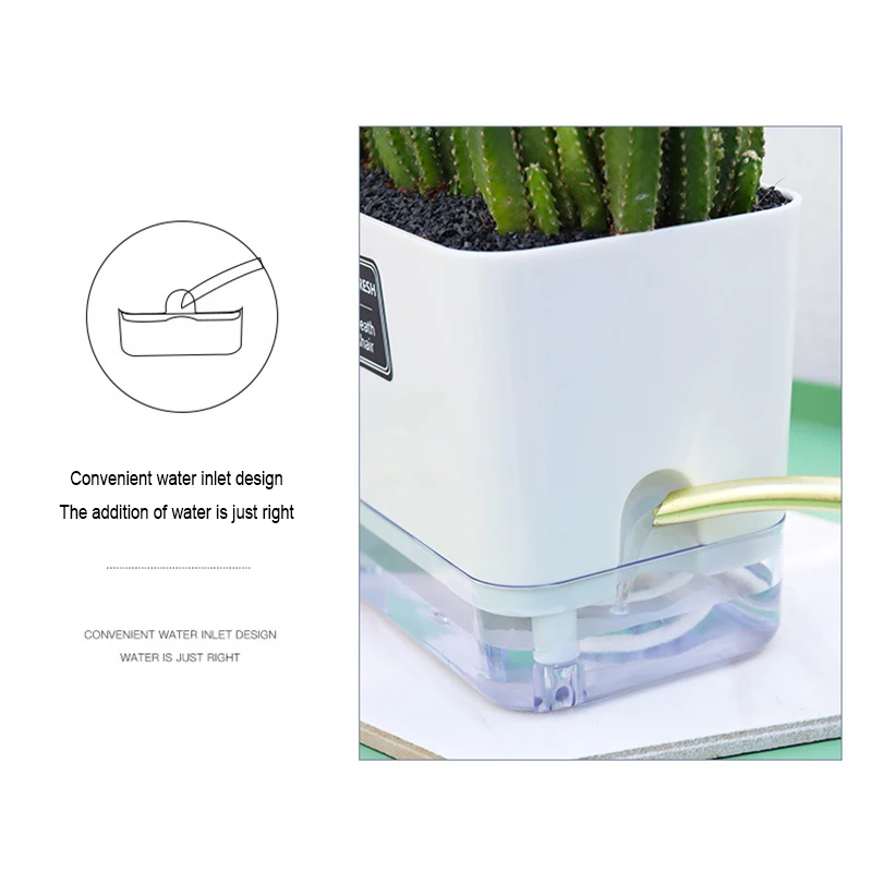 Neue Selbst Bewässerung Blumentopf Magnetische Kunststoff Selbst-saugfähigen Baumwolle Seil Blumentopf Für Doppel-deck Faul Blumentopf garten Liefert – Detail 32