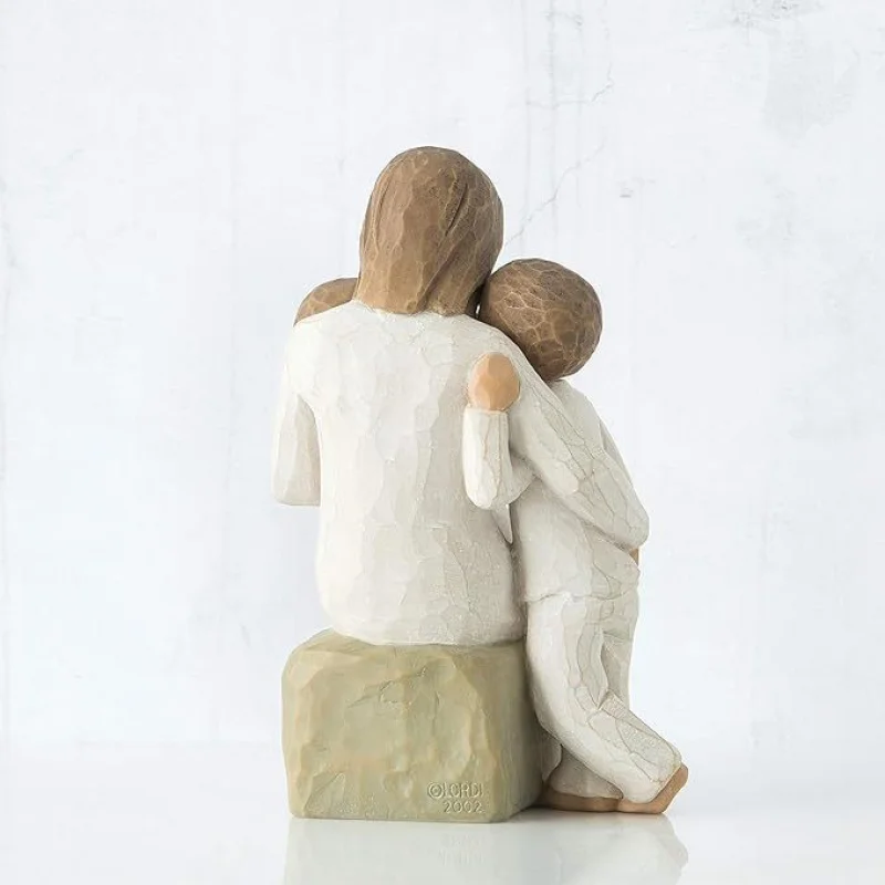 Hand-Painted Sculpture, Mother Holding Child Figure Sculpture Home Living Room Study Desktop Decoration Decoration Holiday Gift