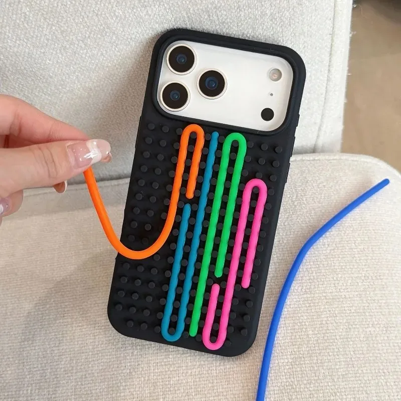 Cylindrical Labyrinth Decompression Puzzle Phone Case For Apple IPhone 17 16 15 14 13 18 Pro Max Jigsaw Puzzle DIY Silicone Case view 3