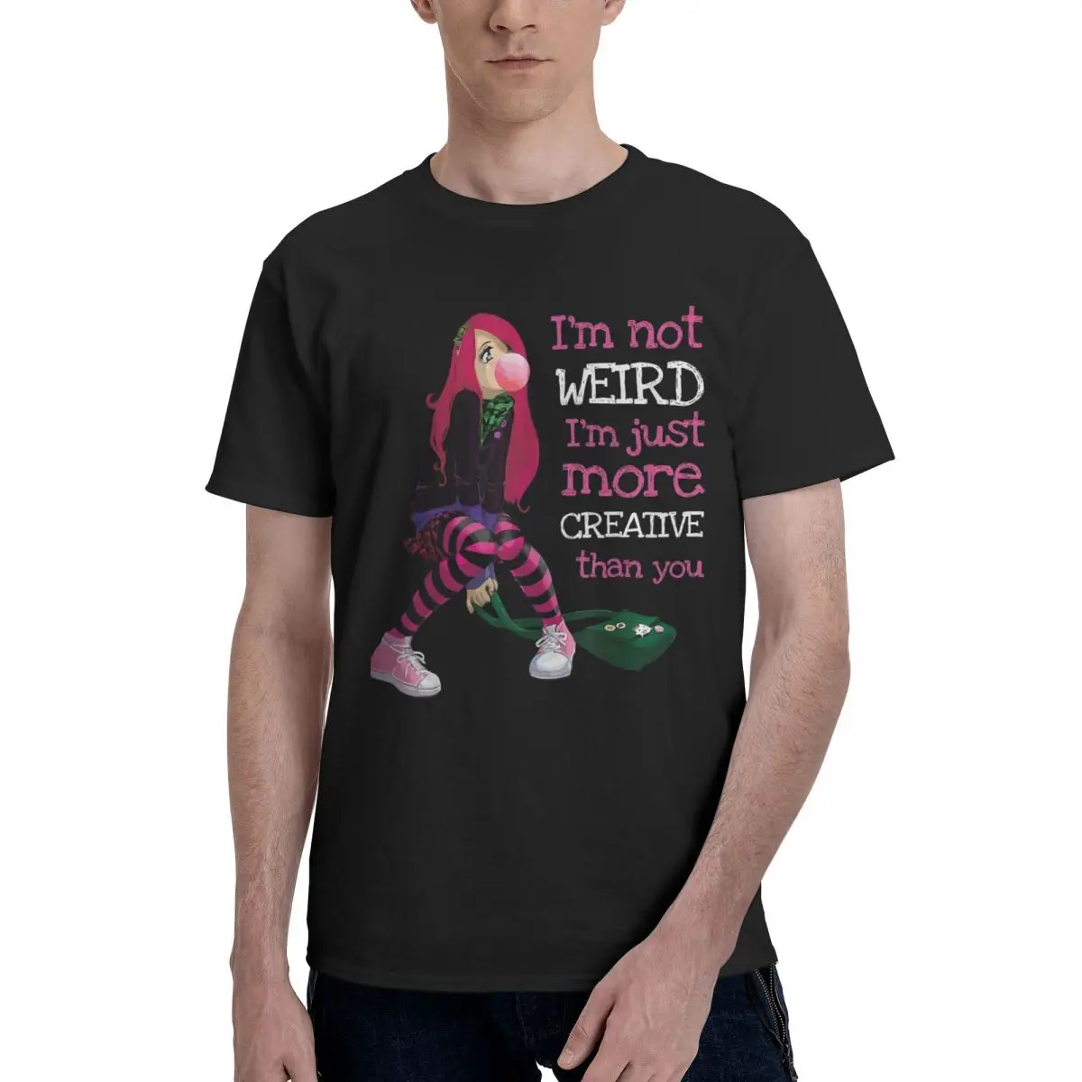 Creative Girl Bubblegum Art Move Tees Top quality Fitness Title Unique Eur Size