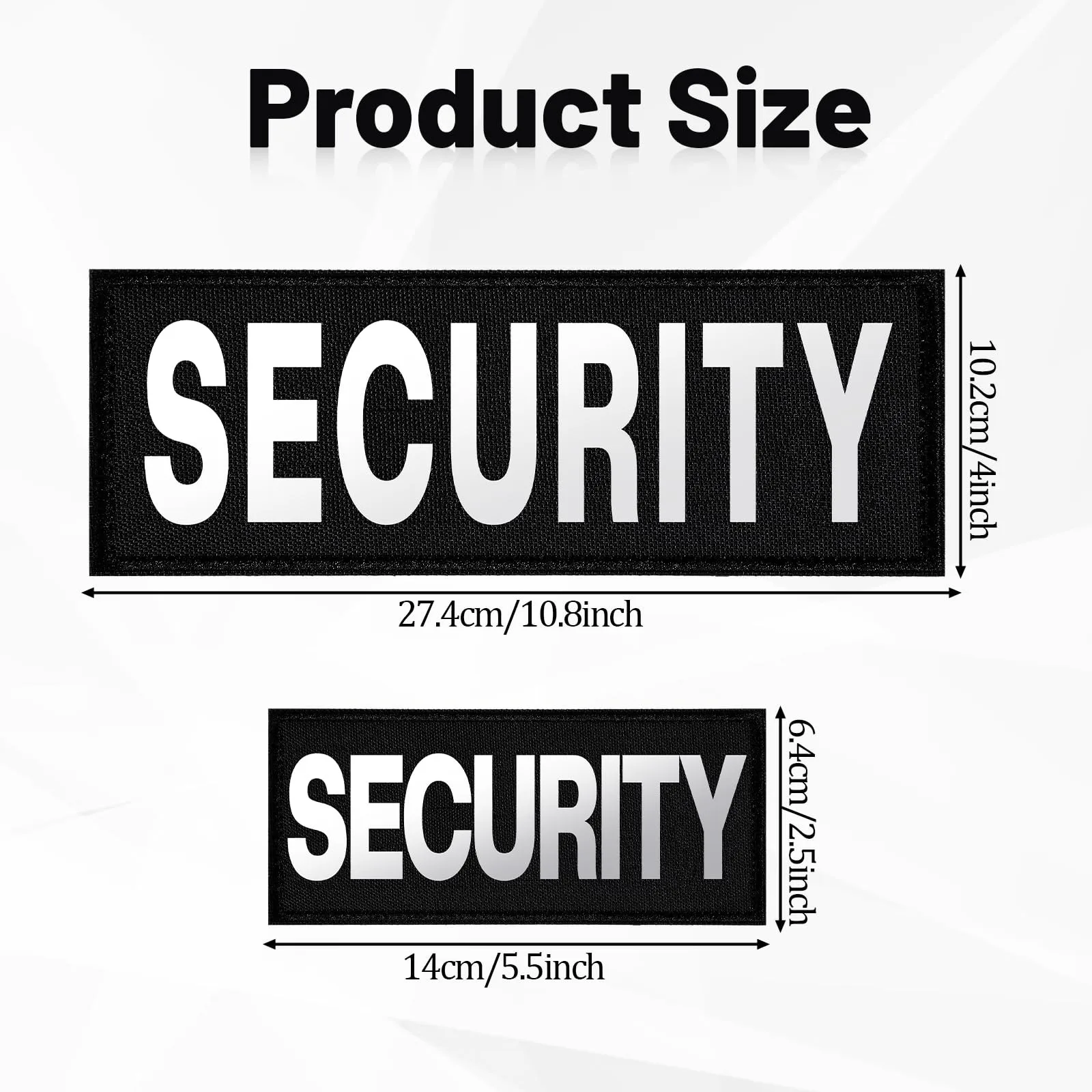Security Patch, 2 Pcs Reflective Security Hook and Loop Patch for Vest Printe...