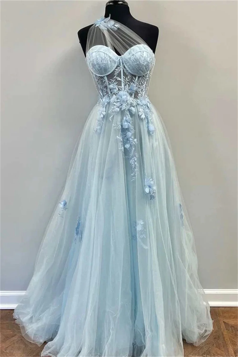 Annie-Robe de Soirée en Tulle Brcorporelle, Décalcomanies 3D, Bleu, Sexy, Fente Latérale, Zones de Princesse, pour Occasions Formelles