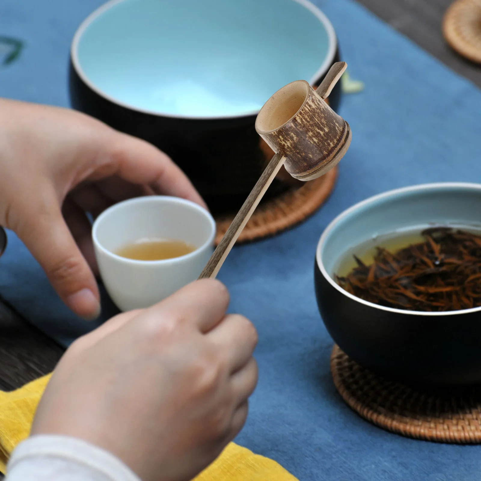 

Handmade Bamboo Filter Strainer With Handle Reusable Loose Leaf Infuser For Home Kitchen Ceremonies Traditional Accessories