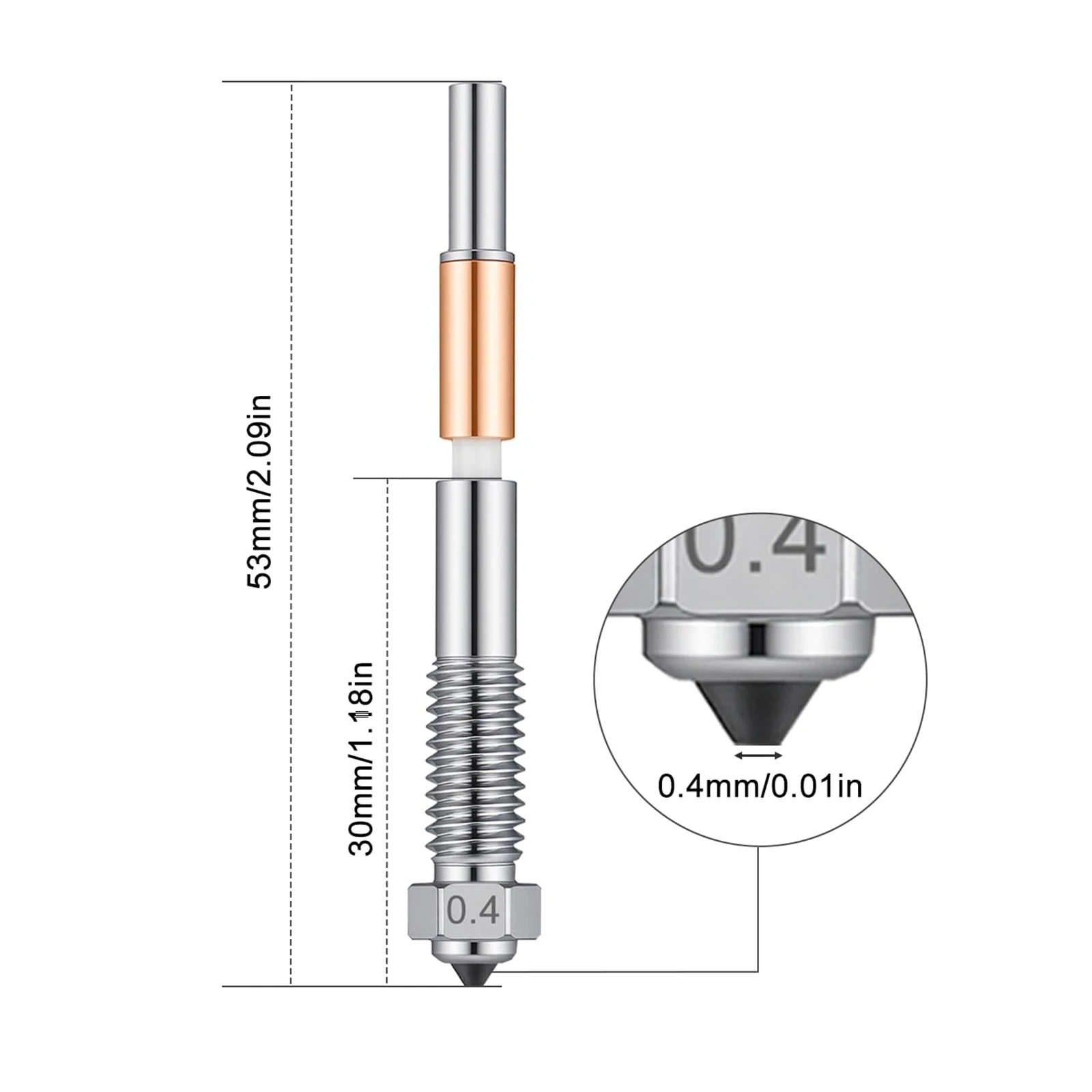 Für QiDi Q2/Q2 Combo: Bimetall-Düse mit Keramikisolierung, integriertes Schnellentfernungsdesign für QIDI Q2 / Q2 Combo – Detail 4