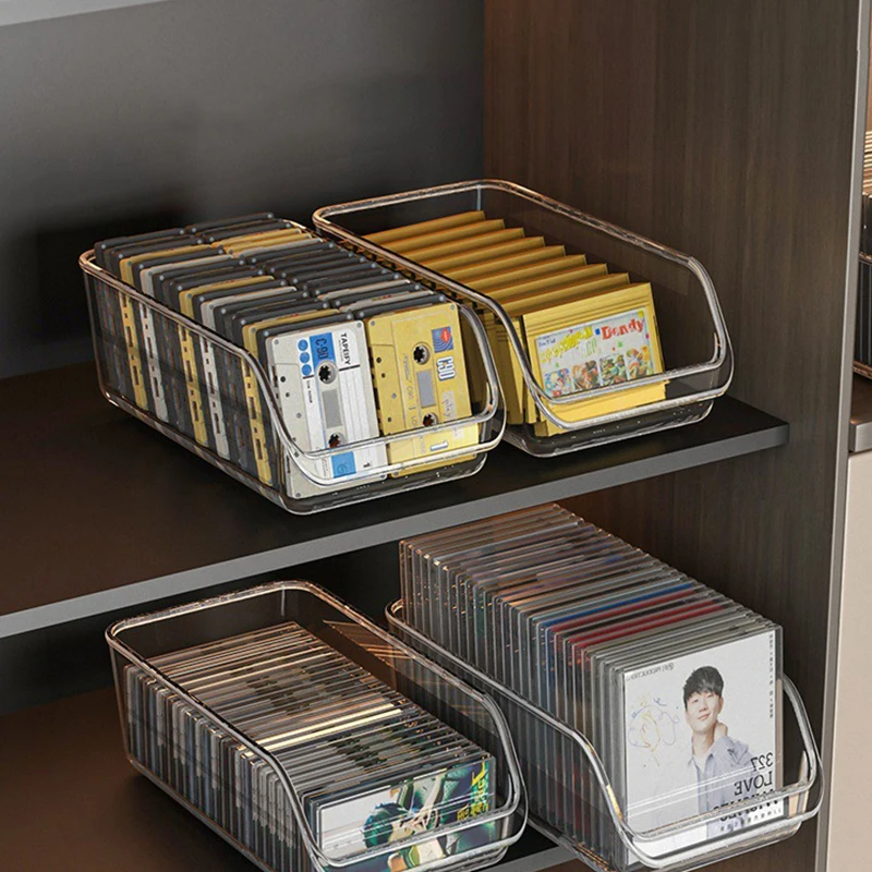 CD Disc Rack Desktop Disc Black Vinyl Record Magnetic Tape Display Storage Rack Collection Storage Album Storage Box view 2