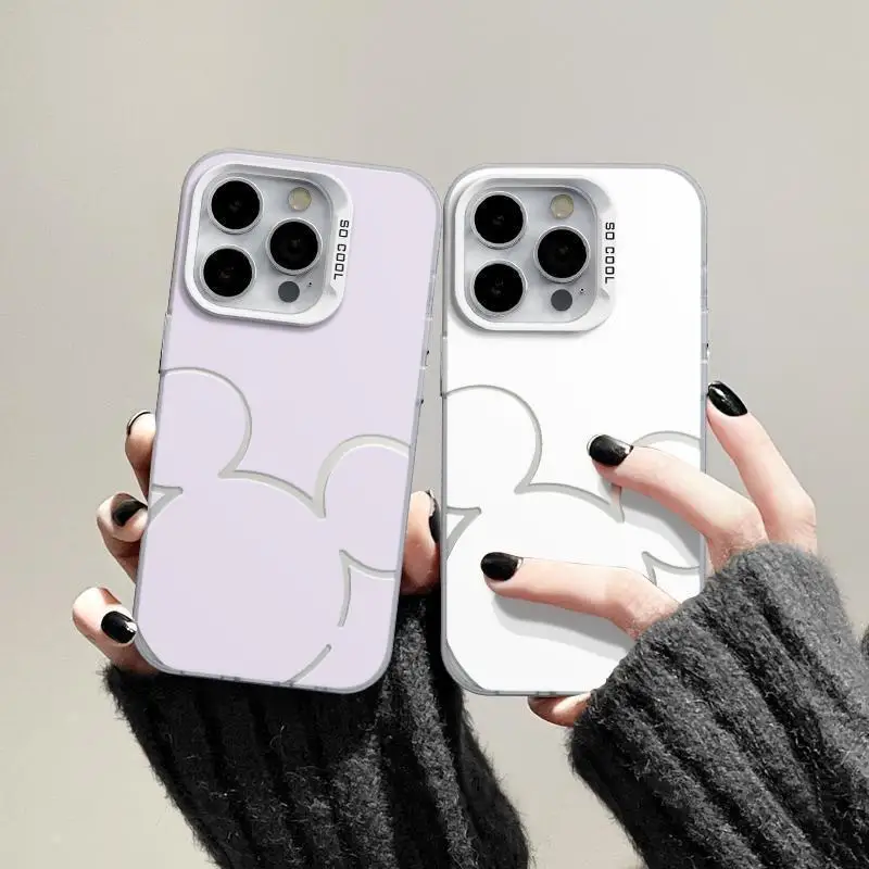 Disneys Mickeys Minnies Mouses Concise Phone Case For iPhone 16 15 14 13 12 11Pro Max 78 Plus XR XS MAX MINI Y2K Cute Back Cover