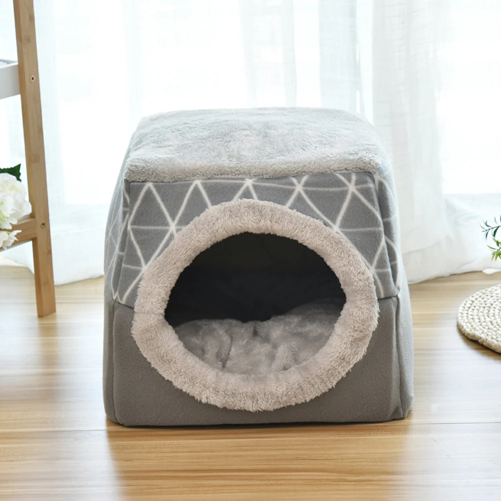 

Cat House Foldable Pet Bed Warm Comfortable Anti Machine Washable Small Dog Bed Cozy Portable Pet for Cats